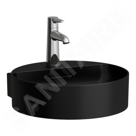 Laufen VAL - Lavabo, 40x43 cm, avec trop-plein, trou pour robinet, noir mat H8132817161041