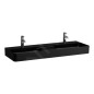 Laufen VAL - Double-lavabo, 120x42 cm, avec trop-plein, 2 trous pour robinetterie, noir mat H8142827161041 Laufen VAL - Double-lavabo, 120x42 cm, avec trop-plein, 2 trous pour robinetterie, noir mat H8142827161041