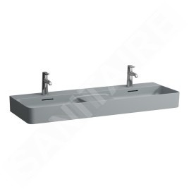 Laufen VAL - Double-lavabo, 120x42 cm, avec trop-plein, 2 trous pour robinetterie, graphite H8142827581041