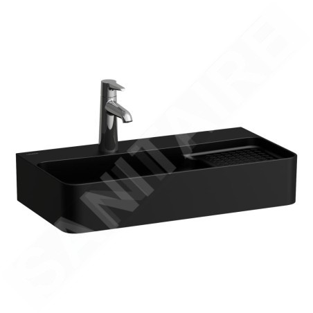 Laufen VAL - Lave-mains 60x31 mm, sans trop-plein, trou pour robinet, noir mat H8152857161041