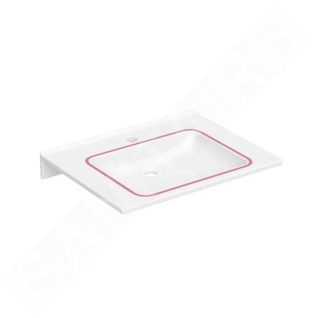 Geberit Publica - Lavabo sans obstacle, sans trop-plein, trou de robinetterie, blanc alpin 500.666.01.1