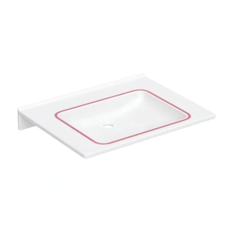 Geberit Publica - Lavabo sans obstacle, sans trop-plein, sans trou pour robinetterie, blanc alpin 500.666.01.3