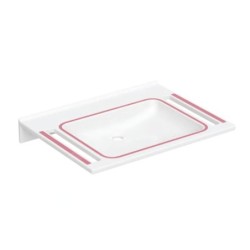 Geberit Publica - Lavabo sans obstacle, avec découpes, sans trop-plein, sans trou pour robinetterie, blanc alpin 500.666.01.4
