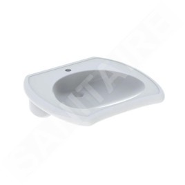 Geberit Vitalis - Lavabo sans obstacle, trou pour robinet, sans trop-plein, blanc 501.540.01.1