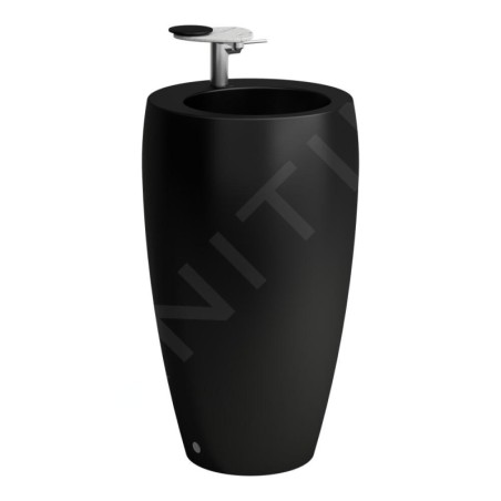 Laufen Il Bagno Alessi - Vasque sur pied 53x90x53 cm, trou pour robinet, noir mat H8119727161041