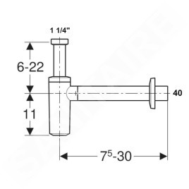 Geberit Accessoires - Siphon design, noir mat 151.035.14.1