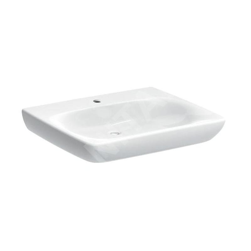 Geberit Selnova Comfort - Lavabo 650x550 mm, pour personne à mobilité réduite, avec un trou de robinetterie, sans trop-plein,
