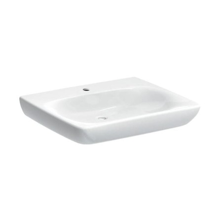 Geberit Selnova Comfort - Lavabo 650x550 mm, pour personne à mobilité réduite, avec un trou de robinetterie, sans trop-plein,