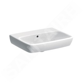 Geberit Selnova Square - Lavabo 550x440 mm, sans trou pour mitigeur, avec trop-plein, blanc 500.291.01.7