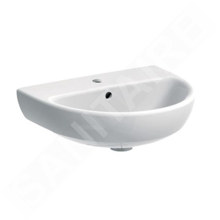 Geberit Selnova - Lave-mains 500x410 mm, avec un trou pour mitigeur, avec trop-plein, blanc 500.295.01.7
