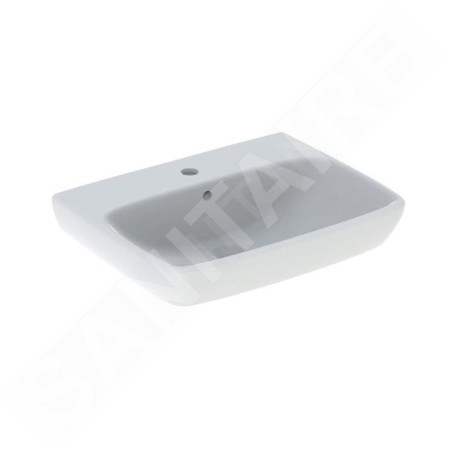 Geberit Selnova Square - Lavabo 650x480 mm, avec un trou de robinetterie, avec trop-plein, blanc 500.299.01.5