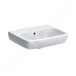 Geberit Selnova Square - Lave-mains 500x420 mm, sans trou pour mitigeur, avec trop-plein, blanc 500.301.01.7