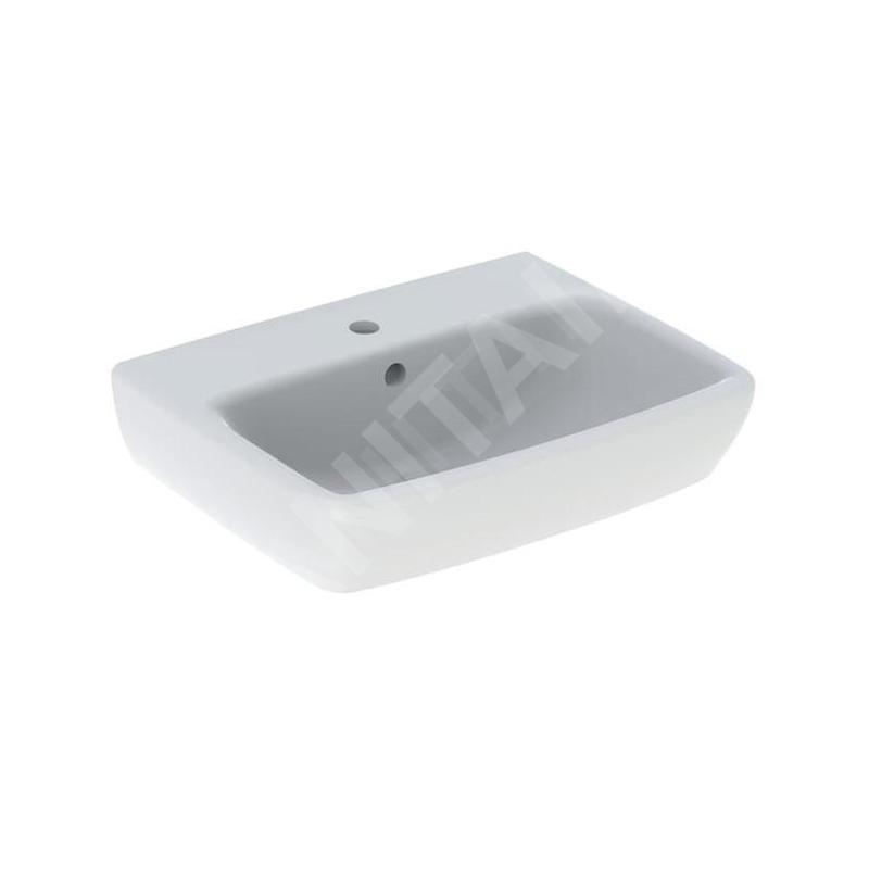 Geberit Selnova Square - Lave-mains 500x420 mm, avec un trou de robinetterie, avec trop-plein, blanc 500.310.01.7