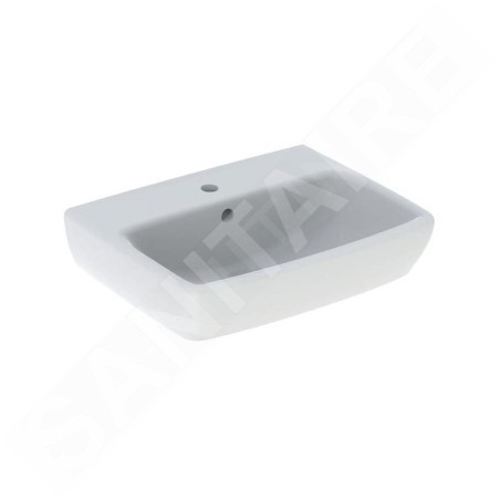 Geberit Selnova Square - Lave-mains 500x420 mm, avec un trou de robinetterie, avec trop-plein, blanc 500.310.01.7
