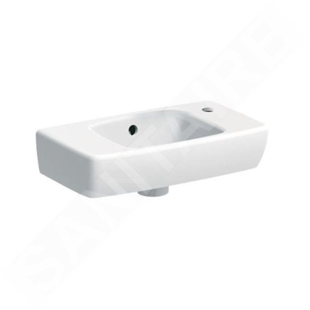 Geberit Selnova - Lave-mains 450x250 mm, avec un trou de robinetterie à droite, avec trop-plein, blanc 500.318.01.5
