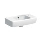 Geberit Selnova - Lave-mains 450x250 mm, avec un trou de robinetterie à droite, avec trop-plein, blanc 500.318.01.5