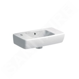 Geberit Selnova - Lave-mains 450x250 mm, avec un trou pour mitigeur à gauche, avec trop-plein, blanc 500.319.01.5