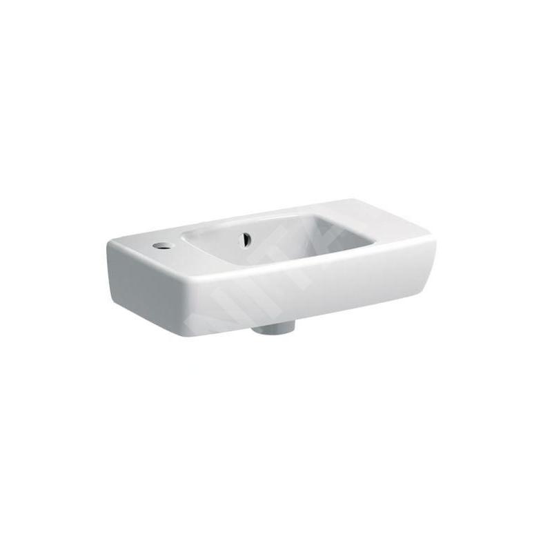 Geberit Selnova - Lave-mains 450x250 mm, avec un trou pour mitigeur à gauche, avec trop-plein, blanc 500.319.01.5