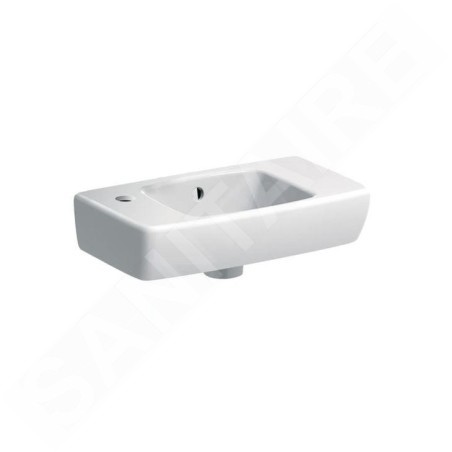 Geberit Selnova - Lave-mains 450x250 mm, avec un trou pour mitigeur à gauche, avec trop-plein, blanc 500.319.01.5
