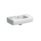 Geberit Selnova - Lave-mains 450x250 mm, avec un trou pour mitigeur à gauche, avec trop-plein, blanc 500.319.01.5