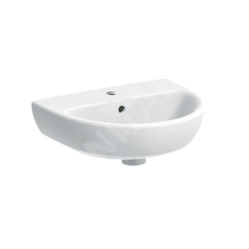 Geberit Selnova - Lave-mains 450x370 mm, avec un trou de robinetterie, avec trop-plein, blanc 500.324.01.7