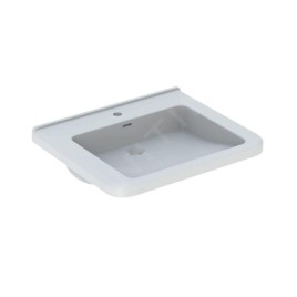 Geberit Selnova Comfort - Lavabo Square, 550x525 mm, pour personnes à mobilité réduite, avec un trou de robinetterie, avec