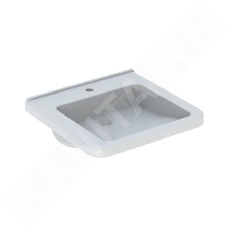 Geberit Selnova Comfort - Lavabo Square, 550x525 mm, pour personne à mobilité réduite, avec un trou de robinetterie, sans