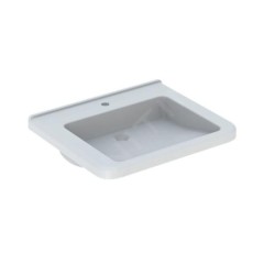 Geberit Selnova Comfort - Lavabo Square, 650x550 mm, pour personne à mobilité réduite, avec un trou de robinetterie, sans