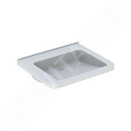 Geberit Selnova Comfort - Lavabo Square, 650x550 mm, pour personne à mobilité réduite, sans trou de robinetterie, sans