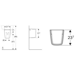 Geberit Selnova Compact - Cache-siphon pour lave-mains, blanc 501.448.00.7