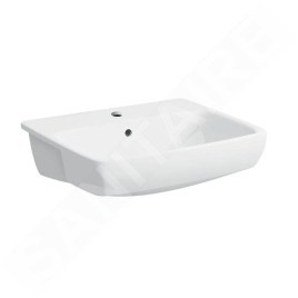 Geberit Selnova Square - Lavabo 550x440 mm, avec un trou de robinetterie, avec trop-plein, blanc 501.467.00.7