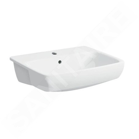 Geberit Selnova Square - Lavabo 550x440 mm, avec un trou de robinetterie, avec trop-plein, blanc 501.467.00.7
