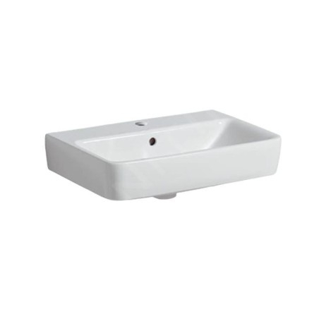 Geberit Selnova Compact - Lavabo 550x370 mm, avec un trou de robinetterie, avec trop-plein, blanc 501.509.00.7
