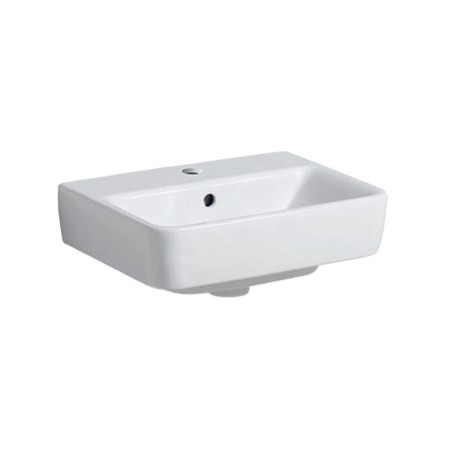 Geberit Selnova Compact - Lave-mains 450x340 mm, avec un trou de robinetterie, avec trop-plein, blanc 501.561.00.7