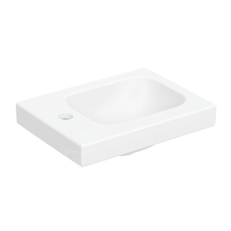 Geberit iCon - Lave-mains 38x28 cm, sans trop-plein, trou de robinetterie à gauche, blanc mat 501.831.JT.1