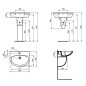 Ideal Standard Alpha - Lavabo, 60x46 cm, avec trop-plein, trou pour robinet, blanc R027401 Ideal Standard Alpha - Lavabo, 60x46 cm, avec trop-plein, trou pour robinet, blanc R027401