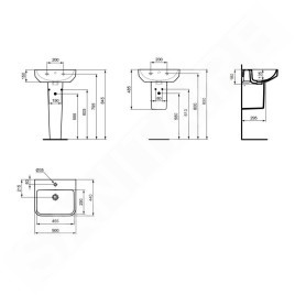 Ideal Standard i.Life B - Lavabo 50x44 cm, avec trop-plein, trou pour robinetterie, blanc T460901