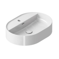 Ravak Ceramic - Vasque à poser sur plan, 55x40 mm, avec trop-plein, un trou pour robinetterie, blanc XJX01155003