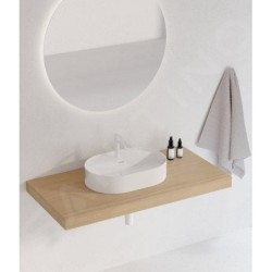 Ravak Ceramic - Vasque à poser sur plan, 55x40 mm, avec trop-plein, un trou pour robinetterie, blanc XJX01155003