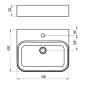 Ravak Ceramic - Vasque, 55x45 mm, avec trop-plein, un trou pour robinetterie, blanc XJX01155006