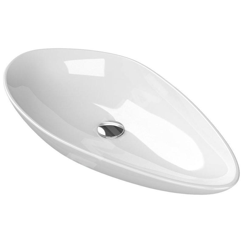 Sapho Ovali - Vasque à poser, 39x74 cm, sans trop-plein, blanc TU0713 Sapho Ovali - Vasque à poser, 39x74 cm, sans trop-plein, blanc TU0713