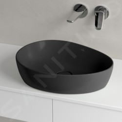 Villeroy & Boch Antao - Vasque à poser, 40x51 cm, CeramicPlus, Pure Black 4A7351R7