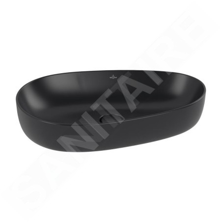 Villeroy & Boch Antao - Vasque à poser, 40x65 cm, CeramicPlus, Pure Black 4A7465R7