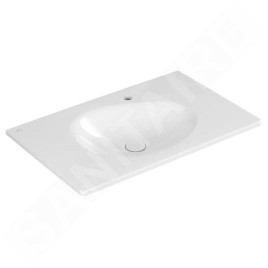Villeroy & Boch Antao - Meuble lavabo 80x50 cm, sans trop-plein, trou de robinetterie, CeramicPlus, blanc alpin 4A7581R1