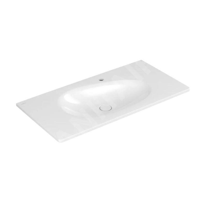 Villeroy & Boch Antao - Meuble lavabo 100x50 cm, sans trop-plein, trou de robinetterie, CeramicPlus, blanc alpin 4A76A2R1 Villeroy & Boch Antao - Meuble lavabo 100x50 cm, sans trop-plein, trou de robinetterie, CeramicPlus, blanc alpin 4A76A2R1