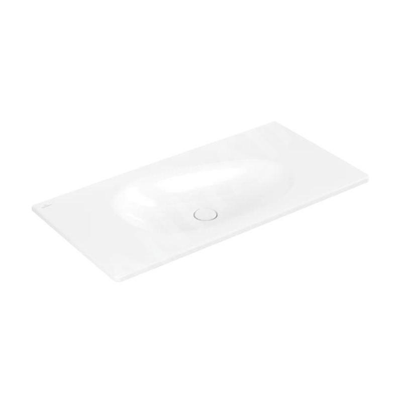 Villeroy & Boch Antao - Meuble lavabo 100x50 cm, sans trop-plein, sans trou de robinetterie, CeramicPlus, blanc alpin 4A76A3R1