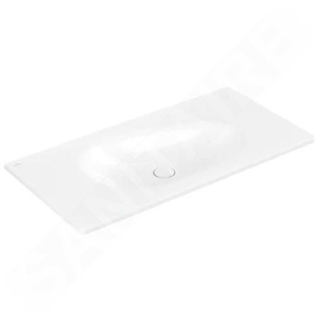 Villeroy & Boch Antao - Meuble lavabo 100x50 cm, sans trop-plein, sans trou de robinetterie, CeramicPlus, blanc alpin 4A76A3R1