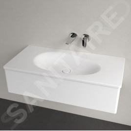 Villeroy & Boch Antao - Meuble lavabo 100x50 cm, sans trop-plein, sans trou de robinetterie, CeramicPlus, blanc alpin 4A76A3R1