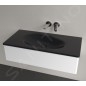 Villeroy & Boch Antao - Meuble lavabo 100x50 cm, sans trop-plein, sans trou de robinetterie, CeramicPlus, Pure Black 4A76A3R7