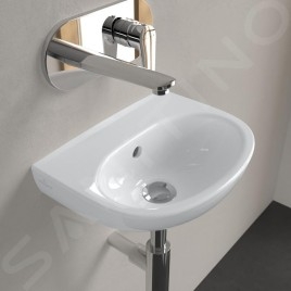 Villeroy & Boch O.novo - Lave-mains 36x28 mm, avec trop-plein, sans trou de robinetterie, CeramicPlus, blanc alpin 434036R1